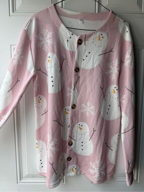 Pink Snowman Sweater